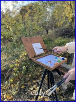 Wooden Pochade Box By Shrubmart, Portable Artist Easelfor Plein Air Painter