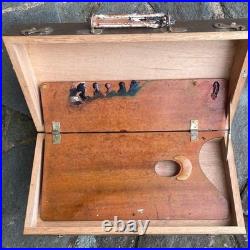 Wooden painting box pallet art supply case art box antique painting tool #a846ef