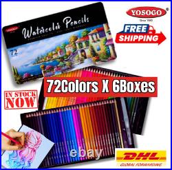 YOSOGO 72 Watercolor Pencils Set Metal Box Color 72Color X 6Boxes Free Shipp DHL